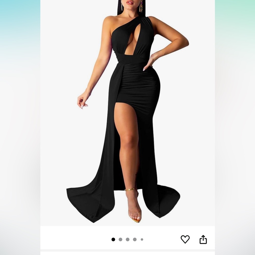 Amazon Black Keyhole Evening Dress